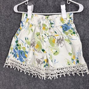 Anthropologie Shorts Womens Size XXS White Floral Crochet Hem Feminine